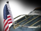 Round Luggage Rack Extended Flag Mount with USA Flag